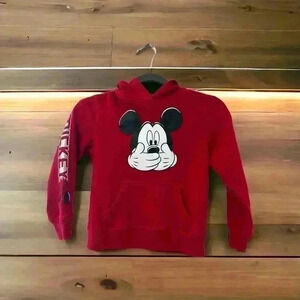 Disney Mickey Mouse Face Cover Youth Hoodie with Sleeve Print